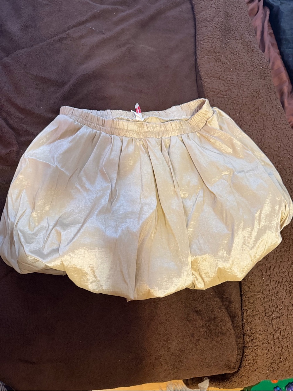 Shimmery Bubble Skirt in Light Champagne